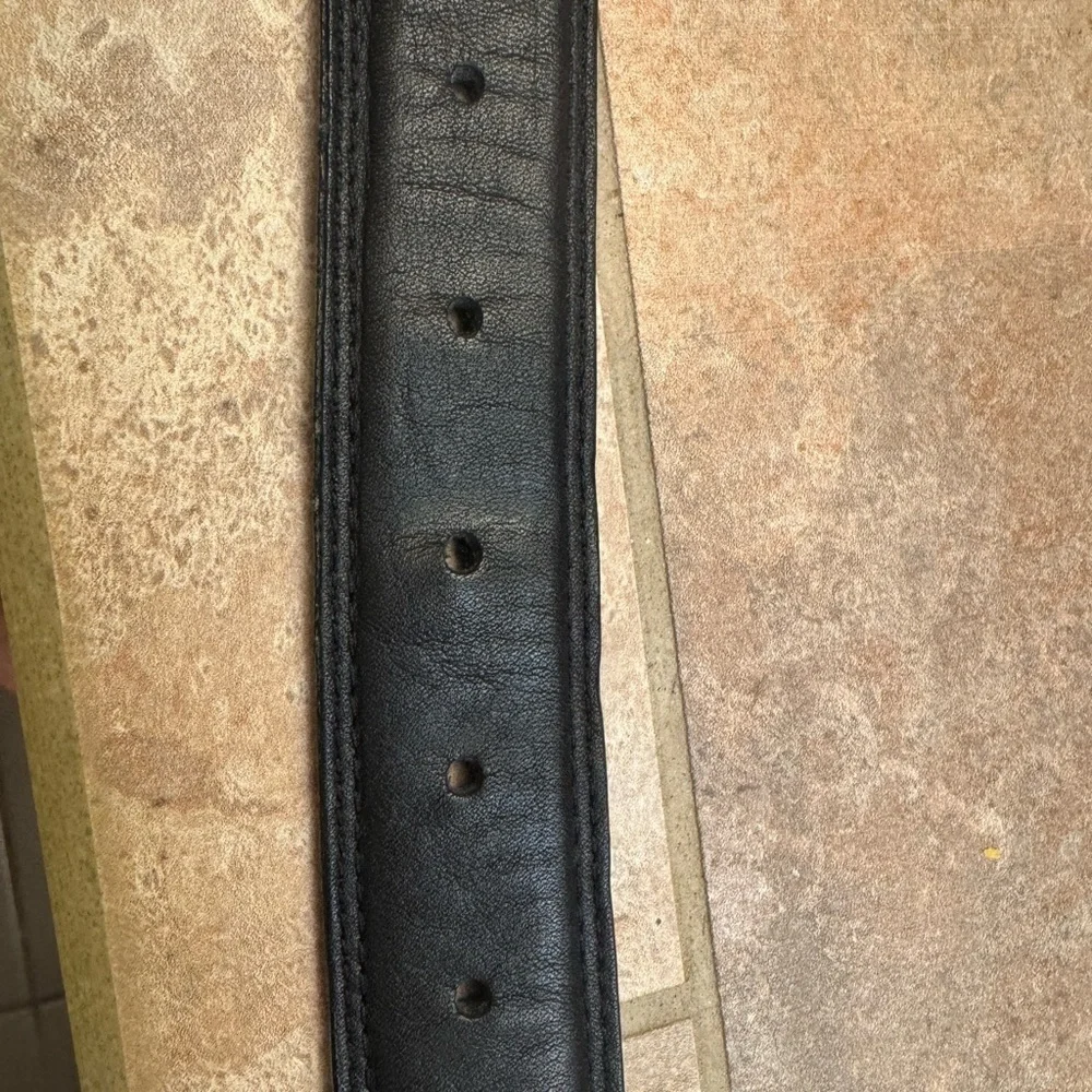 NWOT LEATHER HAND MADE Men’s Hand Polished Buckle Belt Black SZ 36 Luxury EUC